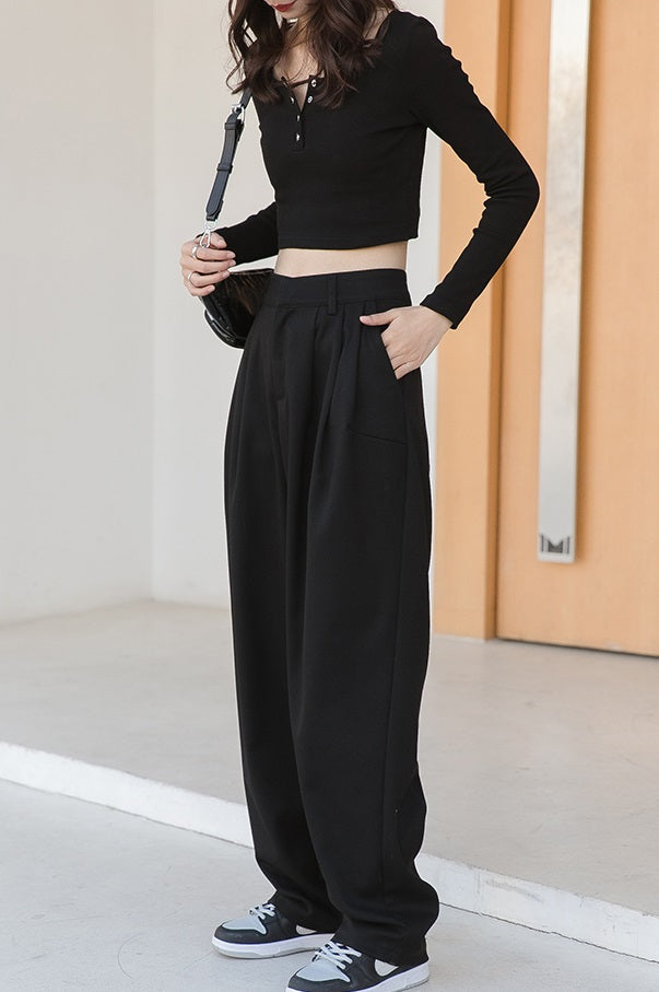 Black Wide Fit Pants