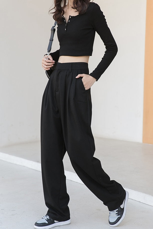 Black Wide Fit Pants