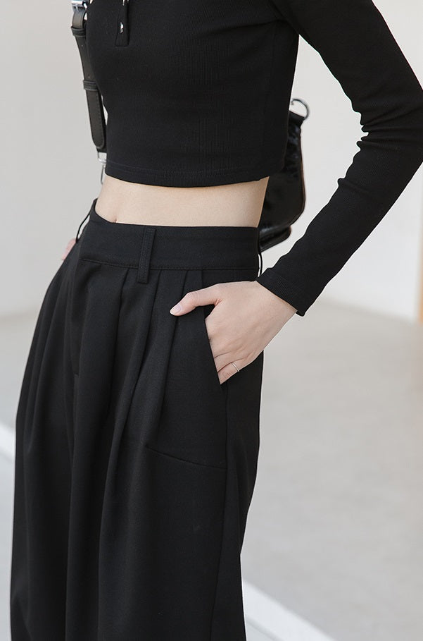 Black Wide Fit Pants