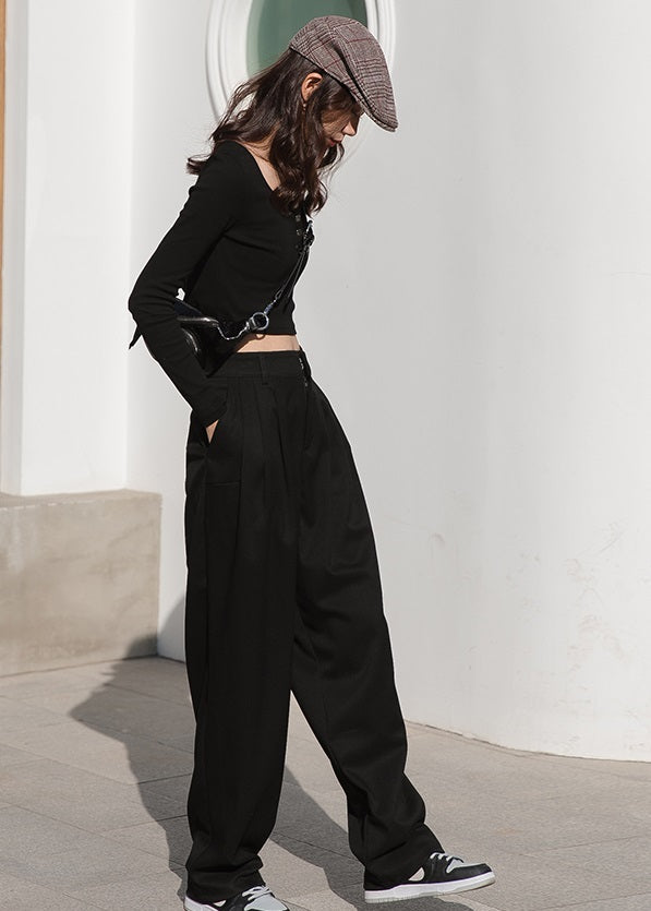 Black Wide Fit Pants
