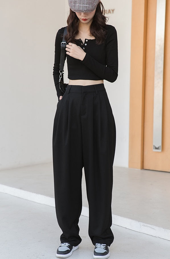 Black Wide Fit Pants