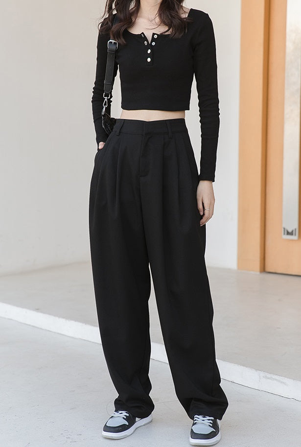 Black Wide Fit Pants