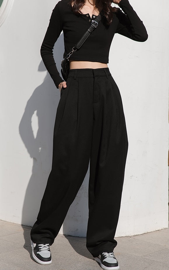 Black Wide Fit Pants