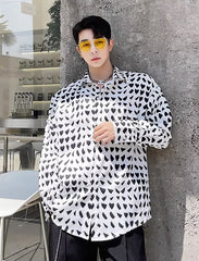 White Mishmash Heart Shapes Pattern Shirt