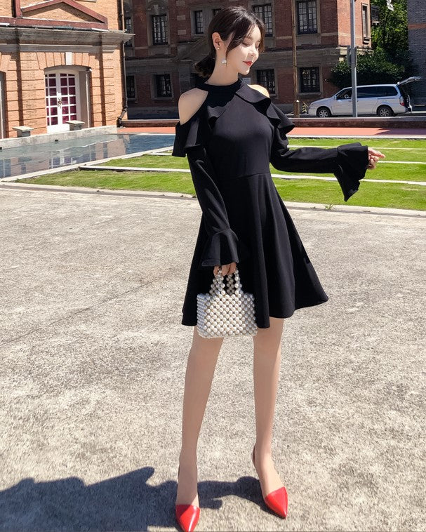 Black Cold Shoulder Dress