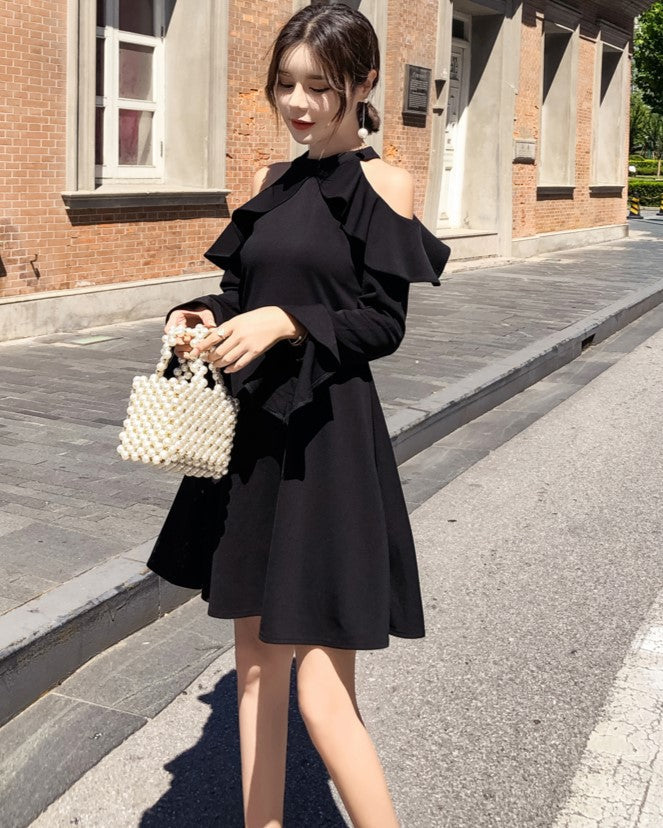 Black Cold Shoulder Dress