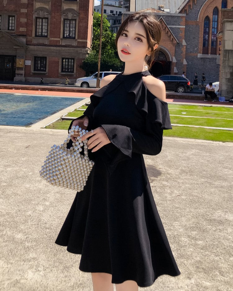 Black Cold Shoulder Dress