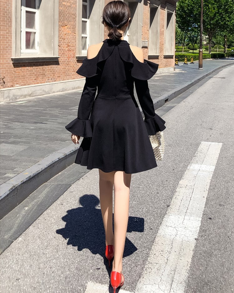 Black Cold Shoulder Dress