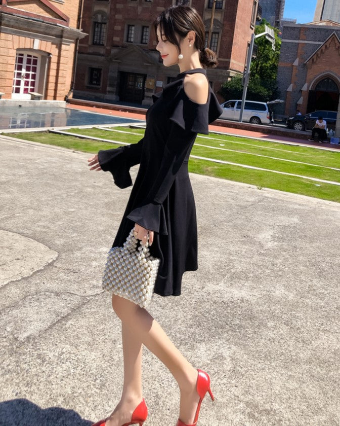 Black Cold Shoulder Dress
