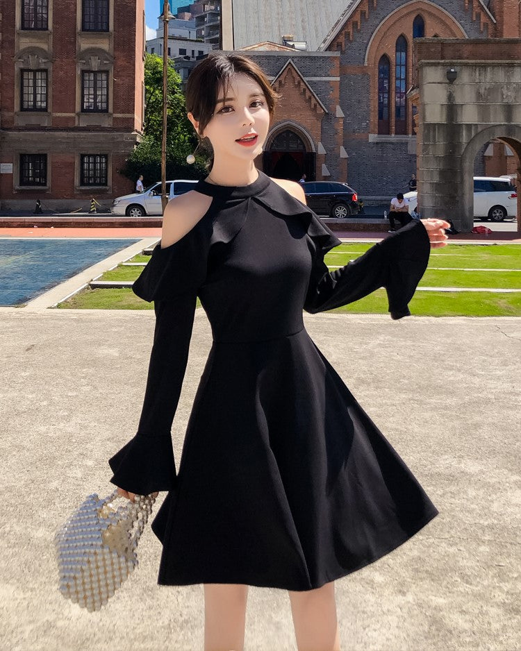 Black Cold Shoulder Dress