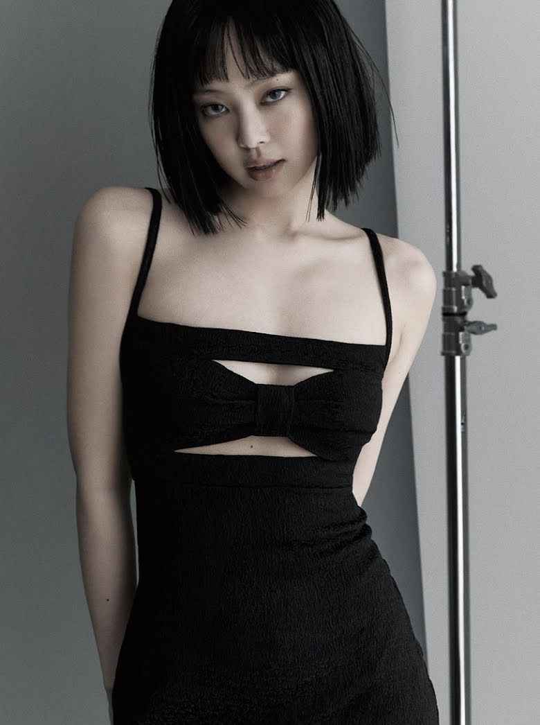Black Cut-Out Chest Bow Dress