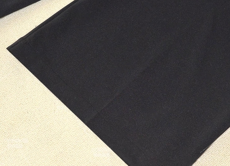Black Folded Waist Wide Leg Pants
