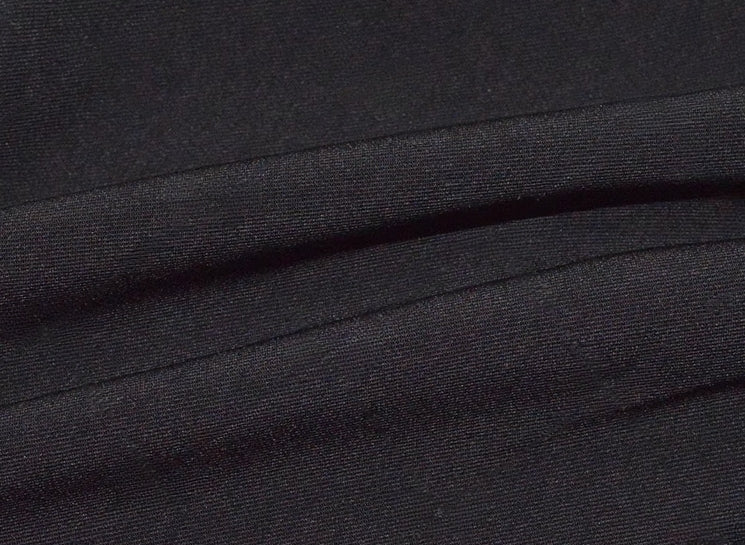 Black Folded Waist Wide Leg Pants