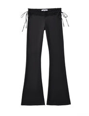 Black Side Tie Low Waisted Pants
