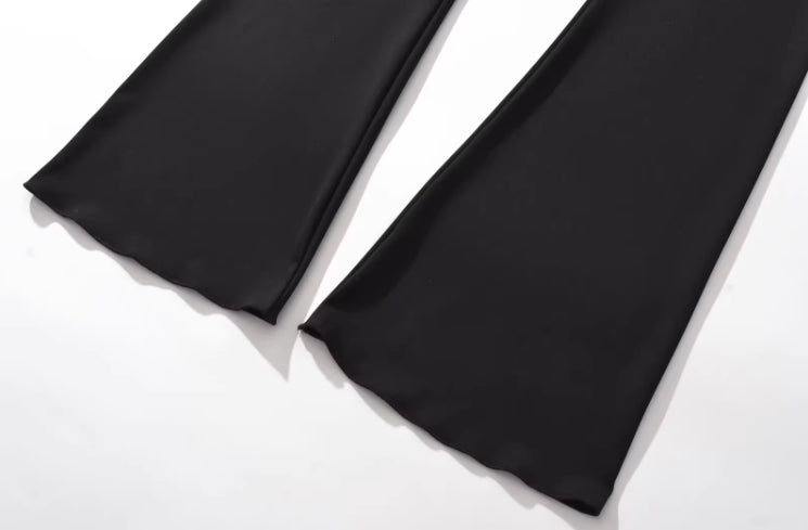 Black Side Tie Low Waisted Pants