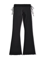 Black Side Tie Low Waisted Pants