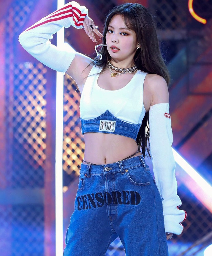 White Bra Crop Top With Arm Warmer Sleeves