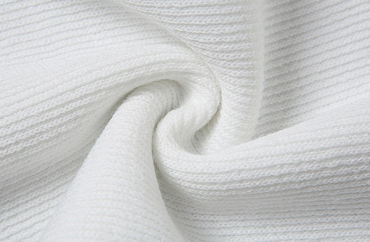 White Bra Crop Top With Arm Warmer Sleeves