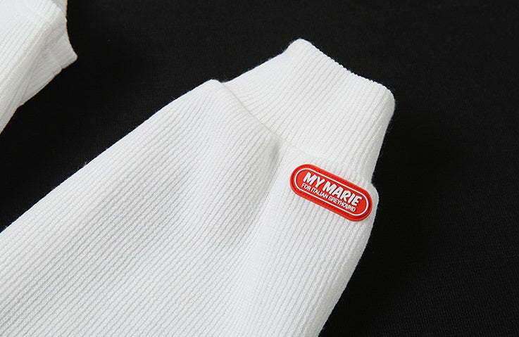 White Bra Crop Top With Arm Warmer Sleeves