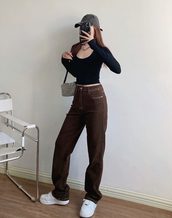 Brown Retro Jeans