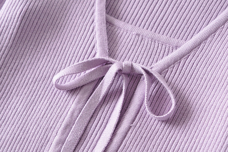 Lilac Cropped Top and Cardigan Set