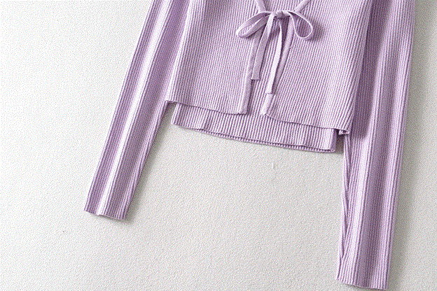 Lilac Cropped Top and Cardigan Set