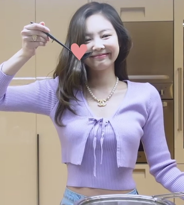 Lilac Cropped Top and Cardigan Set