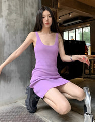 Lilac Knitted Bodycon Dress