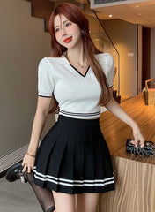 White Cropped Polo Shirt