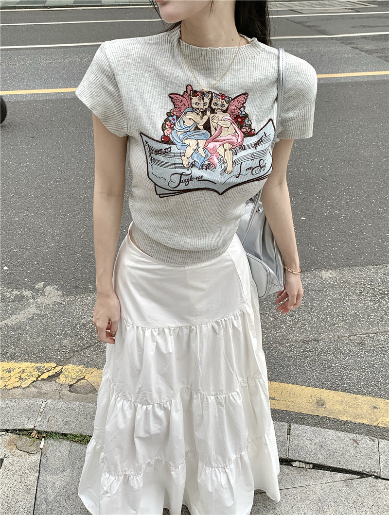 White Maxi Flared Skirt