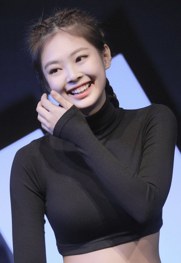 Black Long Sleeve High Neck Crop Top
