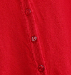 Red Knitted V-Neck Cardigan