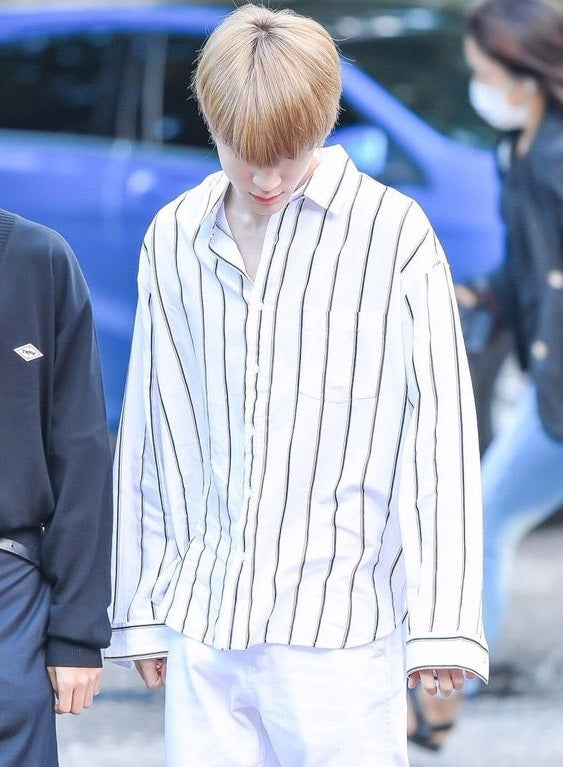 White Stripe Patterned Shirt