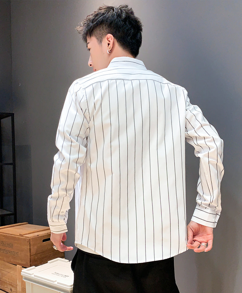 White Stripe Patterned Shirt