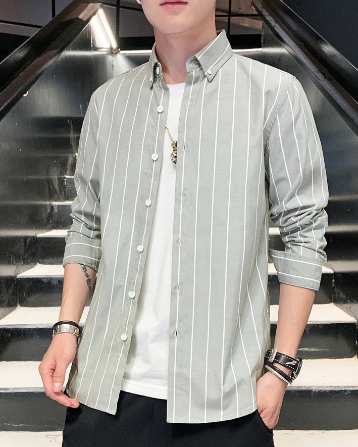 White Stripe Patterned Shirt