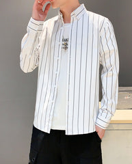 White Stripe Patterned Shirt