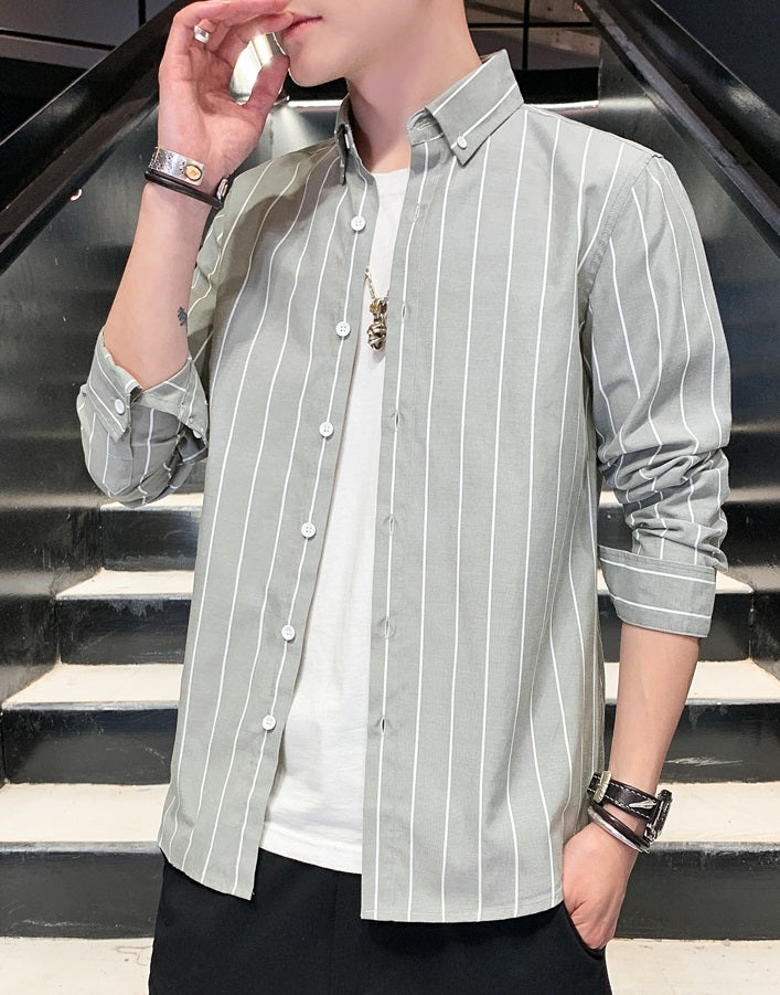 White Stripe Patterned Shirt