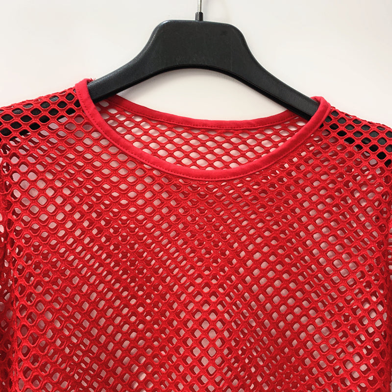 Black Wide Mesh Top