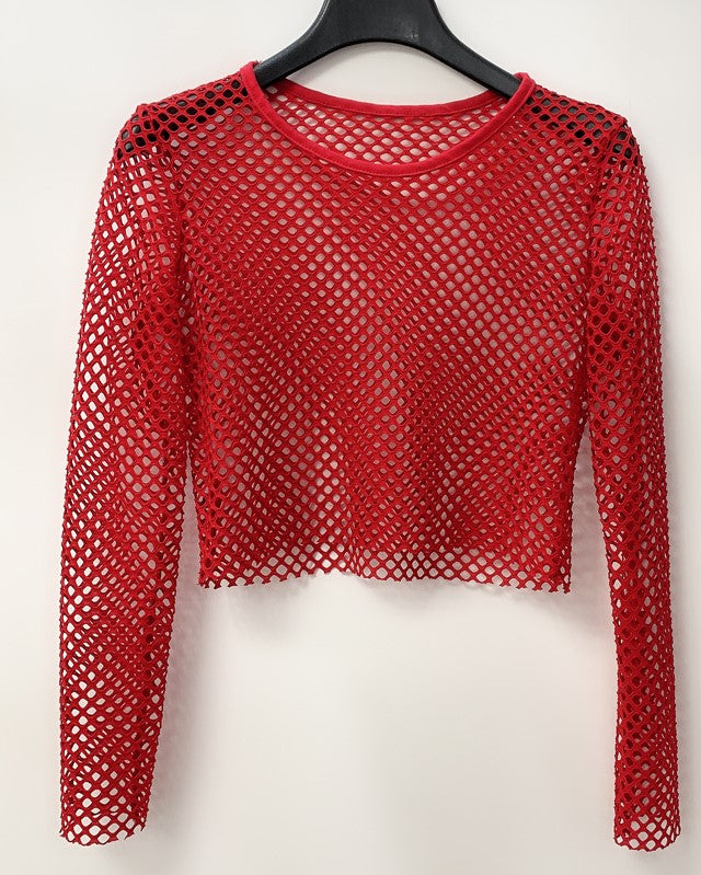 Black Wide Mesh Top