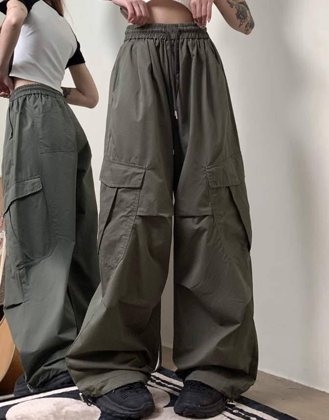 Green Side Pocket Oversized Pants
