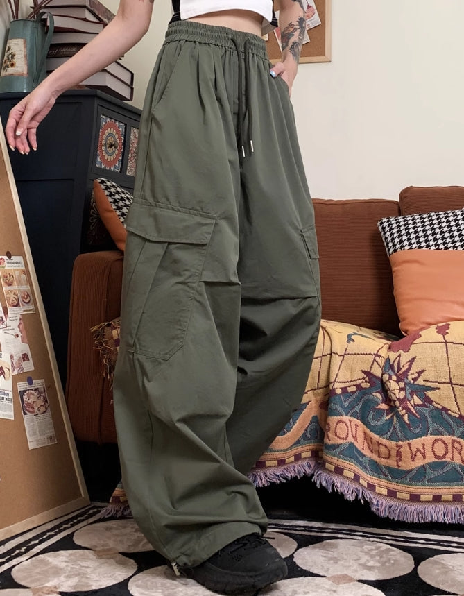 Green Side Pocket Oversized Pants