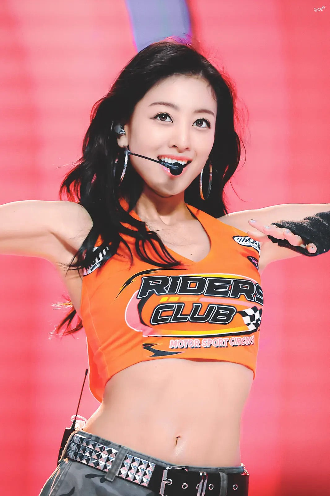 Orange Hooded Halter Crop Top
