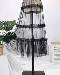 Black Sheer Tutu Midi Skirt