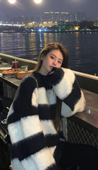 Black And White Striped Mohair Sweater