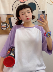 Lilac Sleeves Oversized T-Shirt
