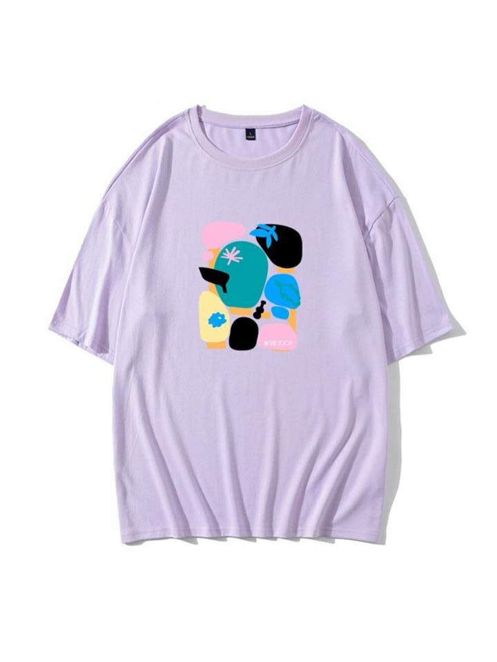 Lilac Forest Soop Graffiti Print T-Shirt