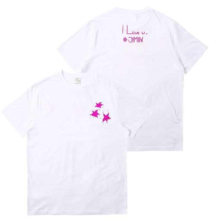 White Jimin Own Design Graffiti T-Shirt