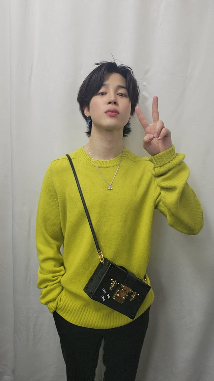 Yellow Plain Round Neck Sweater