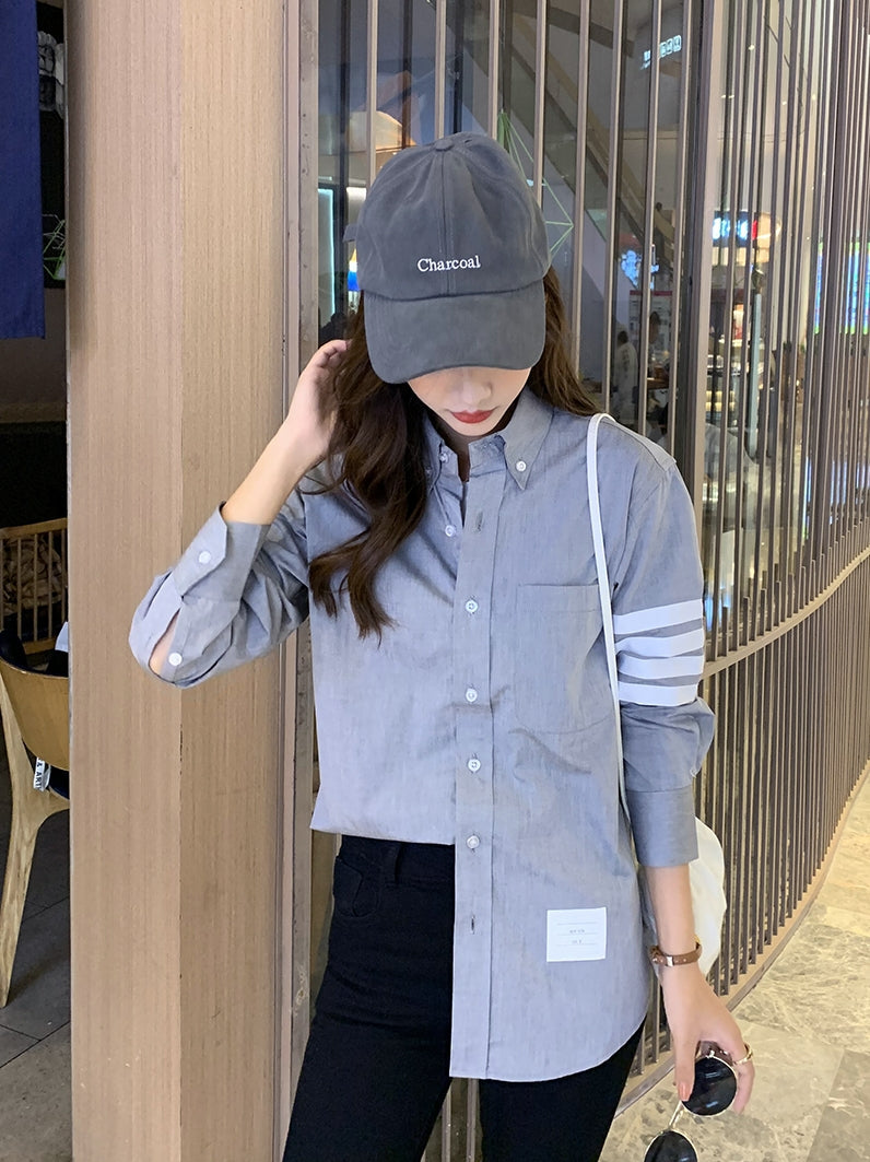 Stone Grey Button Down Collar Shirt