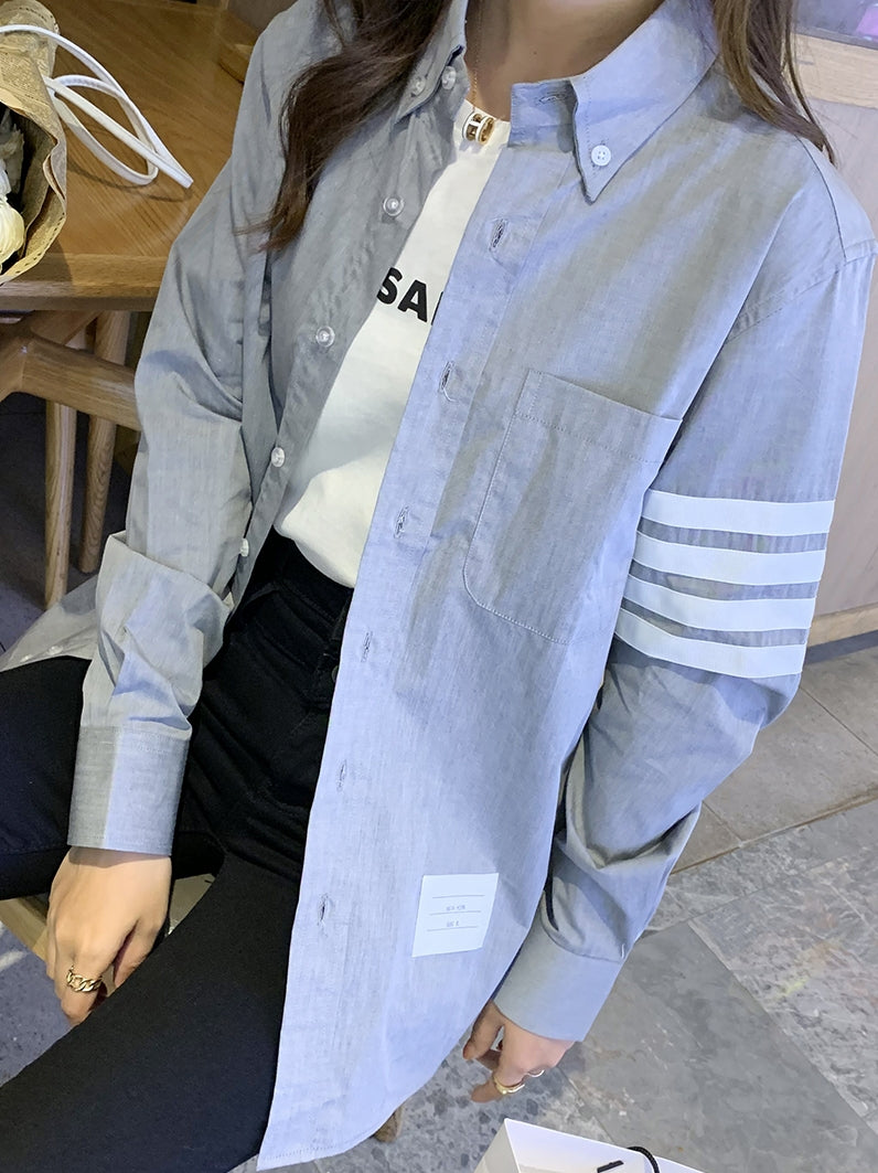 Stone Grey Button Down Collar Shirt